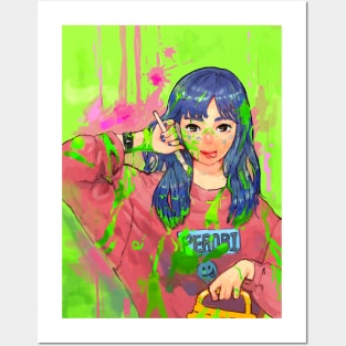 girl illustration Posters and Art